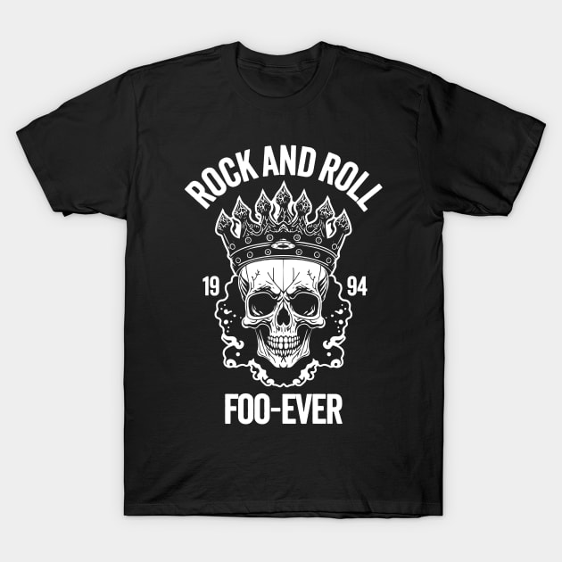 Rock and Roll Foo-Ever: Vintage Skull Wearing A Crown T-Shirt by TwistedCharm